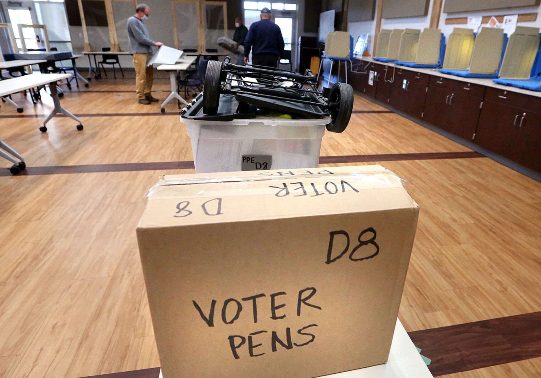 Setting up for voting day